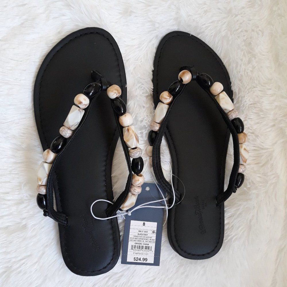 CANDY SANDALS by UNIVERSAL THREAD "BLACK" (Sz 8) NEW!!!
